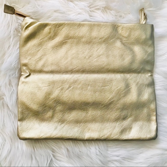 Steve Madden Metallic Gold Studded Envelope Clutch - Picture 5 of 6